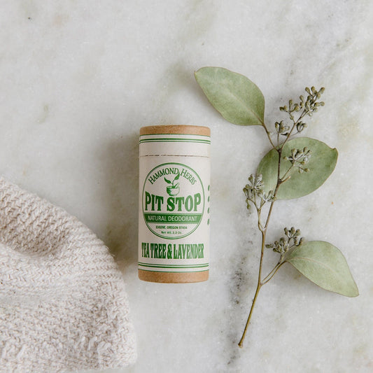 Pit Stop Tea Tree & Lavender Zero Waste Deodorant, Aluminum Free, Cruelty Free, Paraben Free, 2.3 oz.